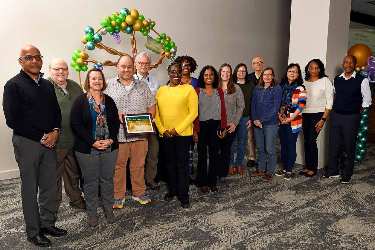 For exemplary management of the DTT Research and Development contract portfolio, members of the COR Group were honored. (Photo courtesy of Steve McCaw / NIEHS)