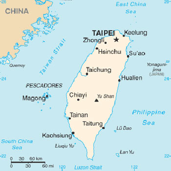 map of Taiwan
