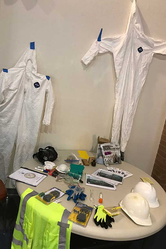 PPE displayed at the Disaster Train-the-Trainer course