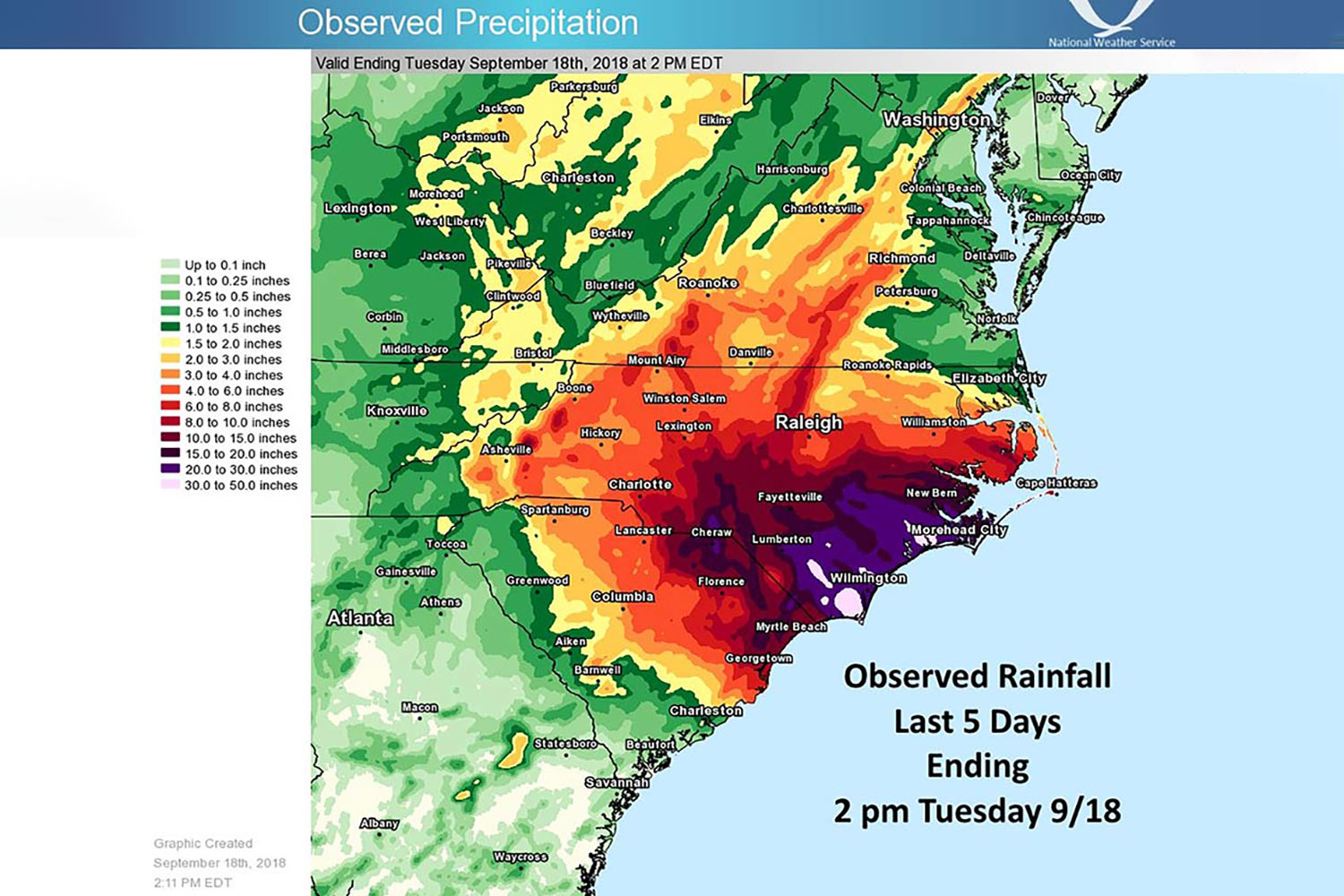 Hurricane Florence brought extreme amounts of rain, leading to flooded rivers and creeks.