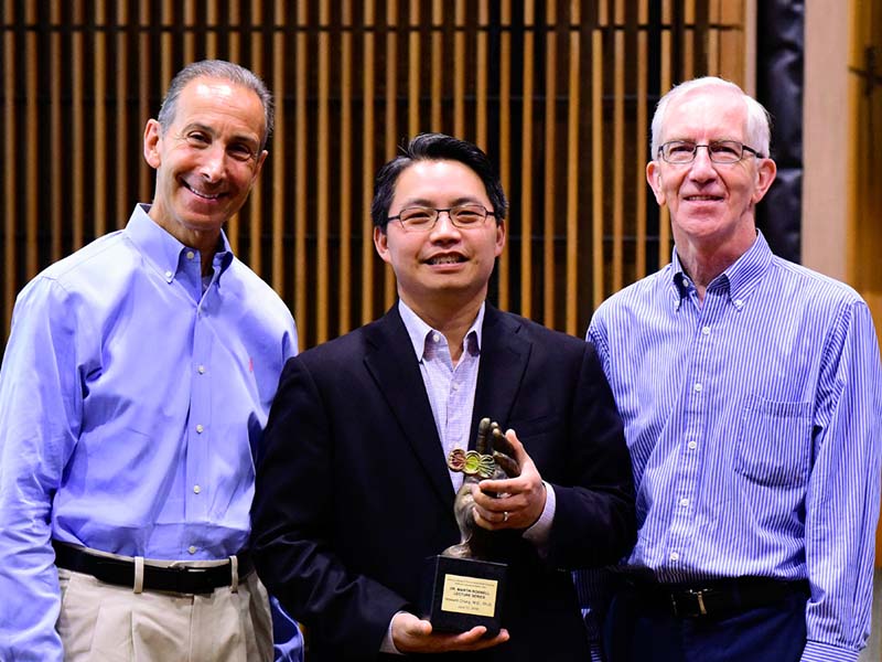 Zeldin, Chang, and Jetten are pictured with the Martin Rodbell Award.