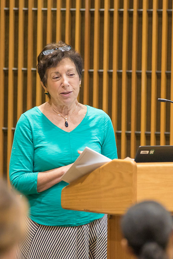 Linda Birnbaum, Ph.D., introduces Cave to the audience