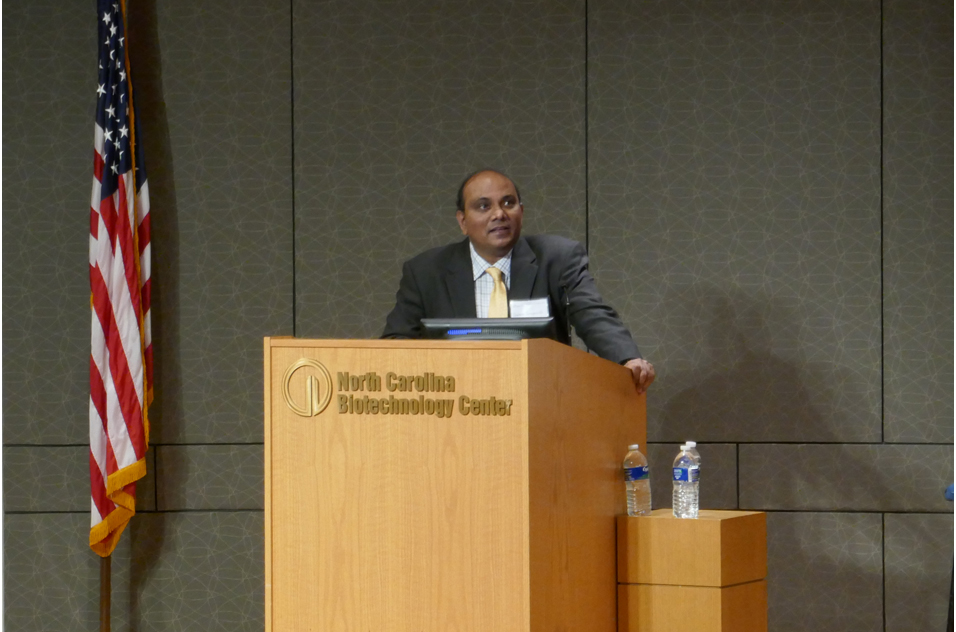Sailesh Surapureddi, Ph.D. from EPA at podium