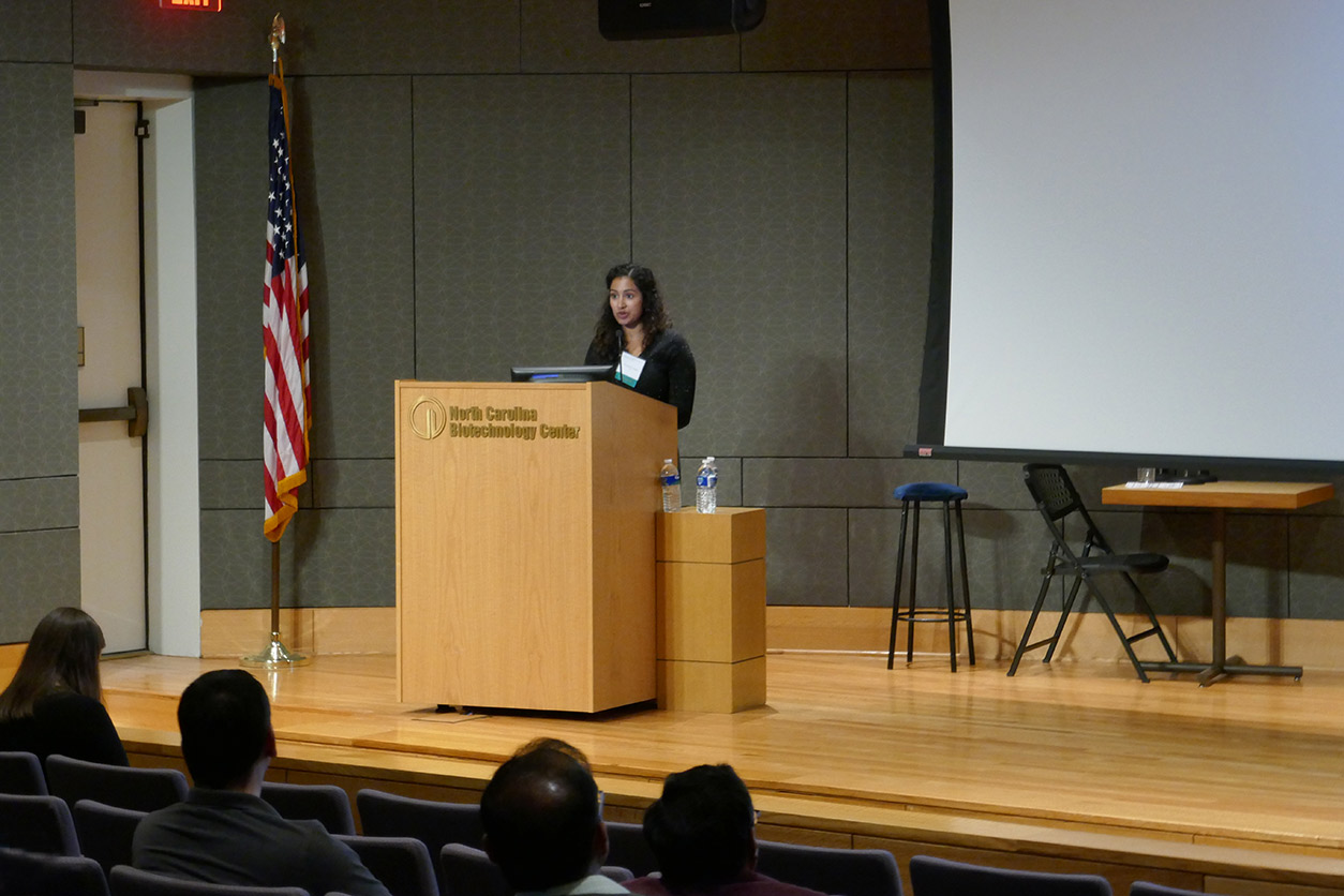 Elizabeth Martin, Ph.D., at podium