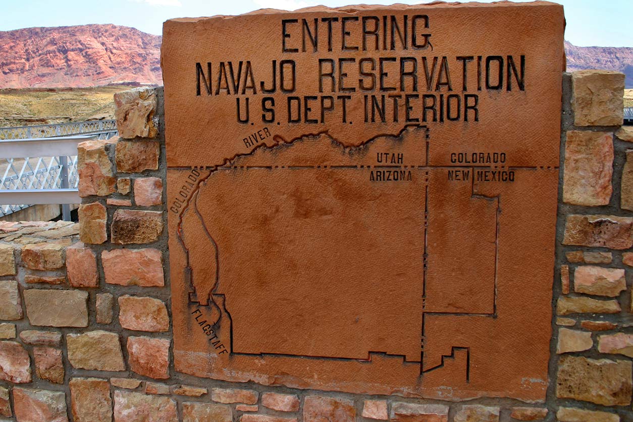Entering Navajo Reservation U.S. Dept. Interior sign