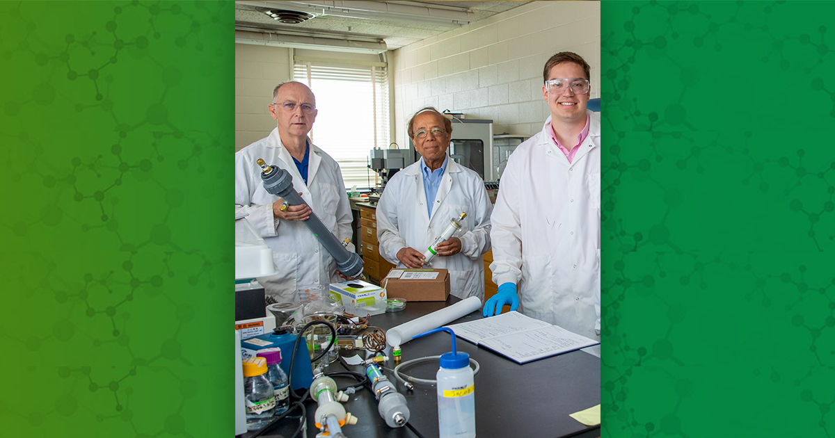 From right to left: Rollie Mills, Dibakar Bhattacharyya, Ph.D., and colleague Lindell Ormsbee, Ph.D.