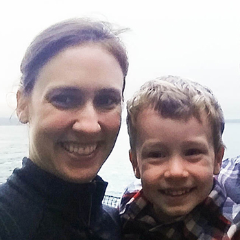 Katie Pelch and her son
