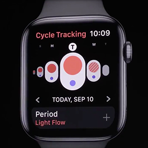close up of Cycle Tracking on Apple watch