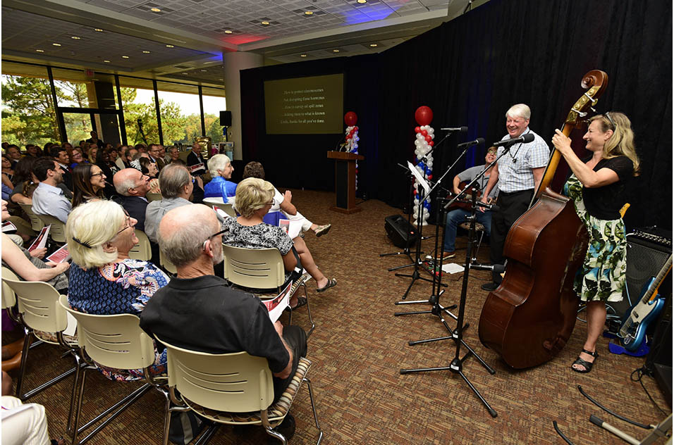 The band performing