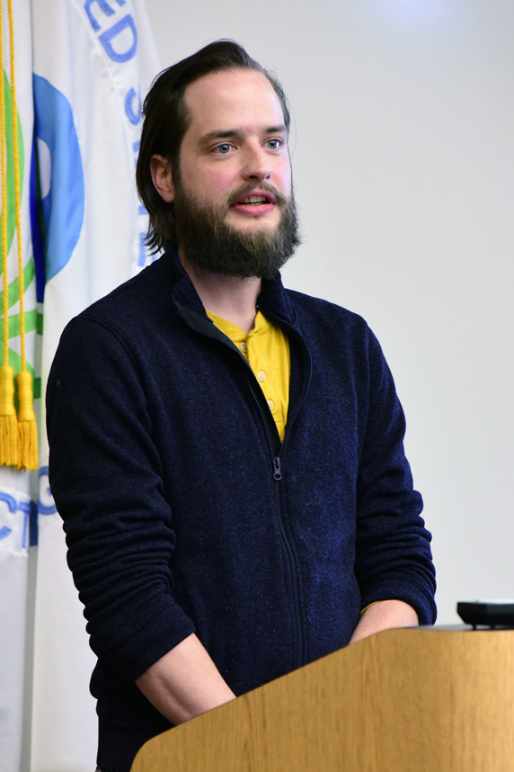 Jacob Kresovich, Ph.D. at podium