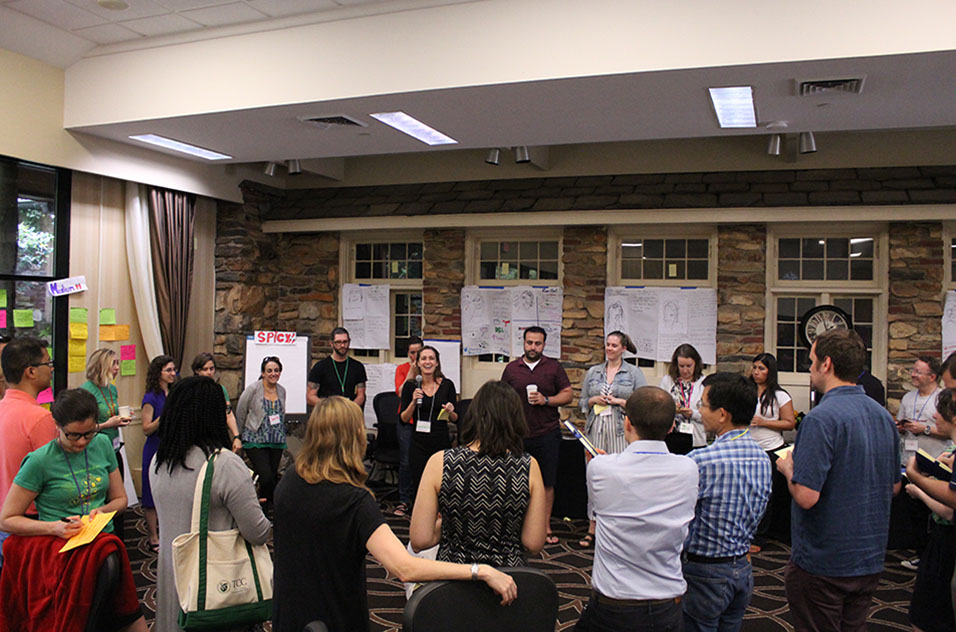 Participants listening during the event