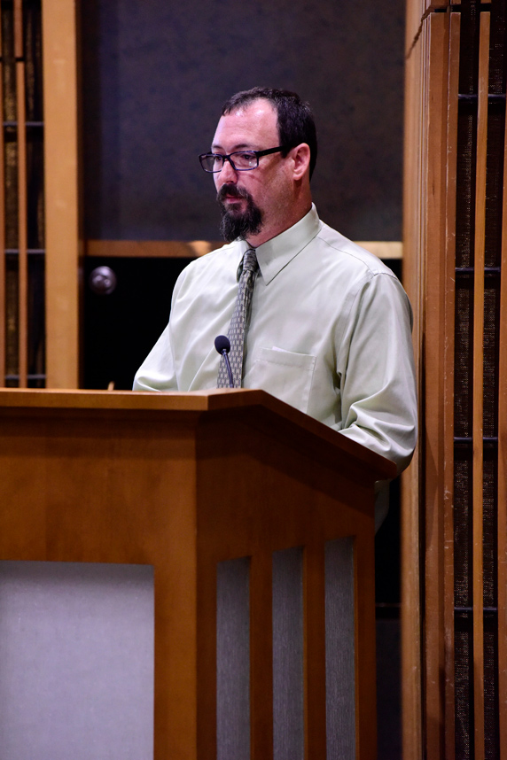 Michael Wyde, Ph.D. at podium