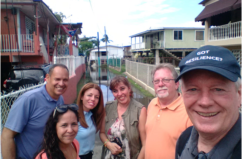 Chip Hughes with trainers and community members in Puerto Rico in 2017