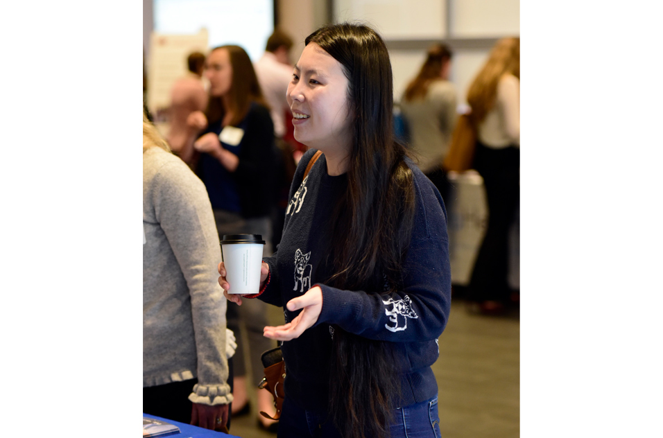 Miaofei Xu, Ph.D. listens