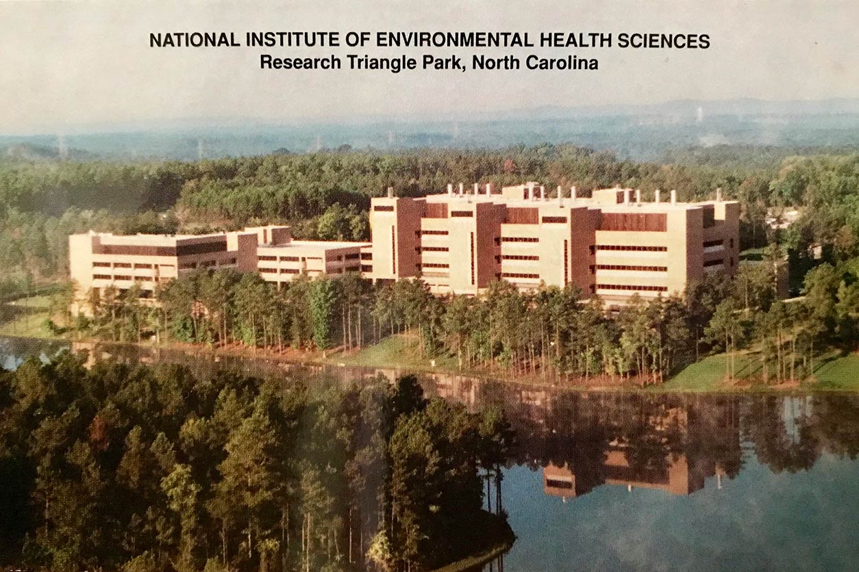 old postcard of National Institute of Environmental Health Sciences, Research Triangle Park, North Carolina