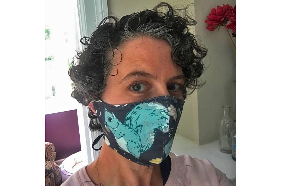 Kristi Pettibone, Ph.D. wearing a sewn mask