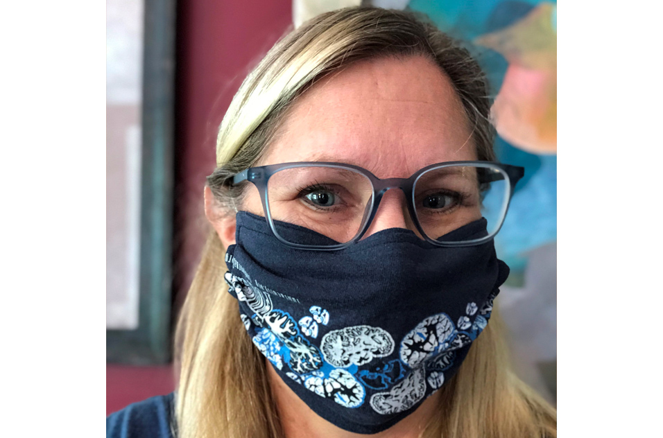 Serena Dudek, Ph.D. wearing a mask