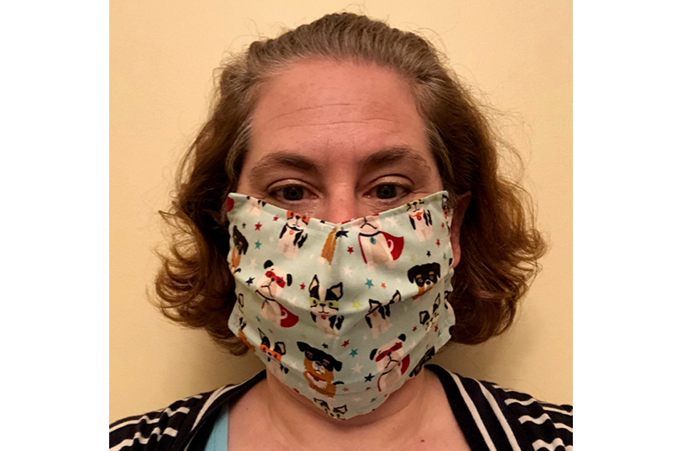 Jacqui Marzec wearing a mask