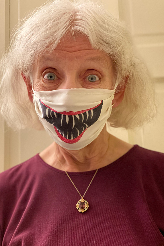 Clare Weinberg wearing a mask