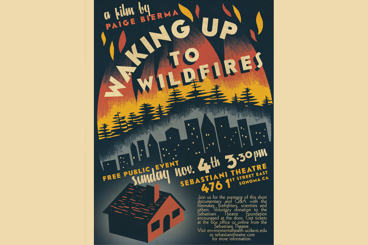 poster image-Waking Up to Wildfires, Free Public Event, Sunday, November 4 at 3:30 p.m., Sebastian Theatre, 476 1st Street East, Sonoma CA