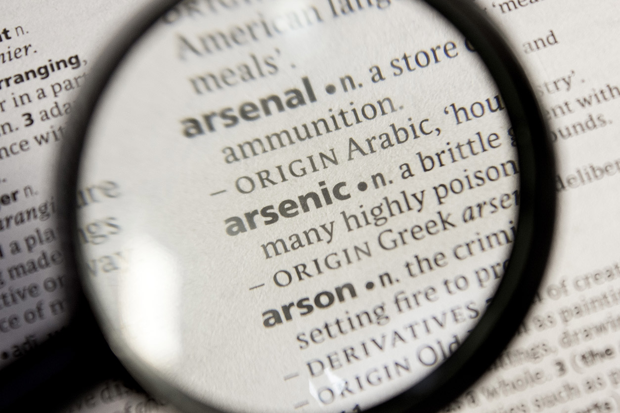 Maginifier class over dictionary word arsenic