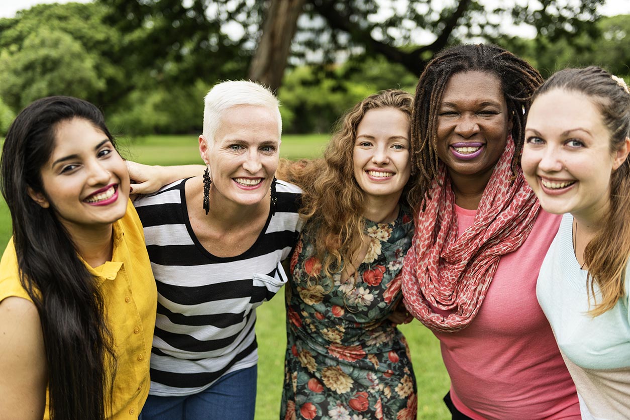 women smiling