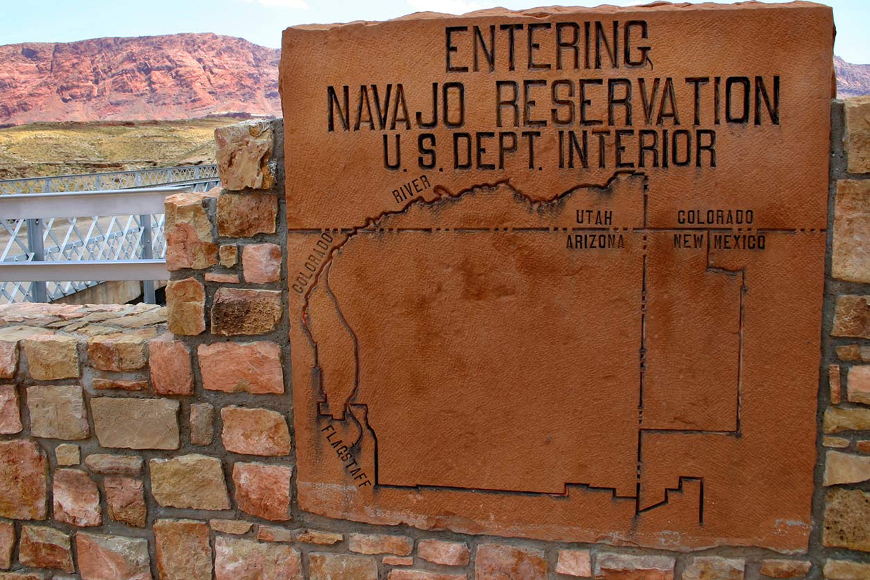 Entering Navajo Reservation U.S. Dept Interior sign