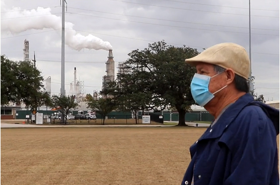 Juan Parras wearing a face mask