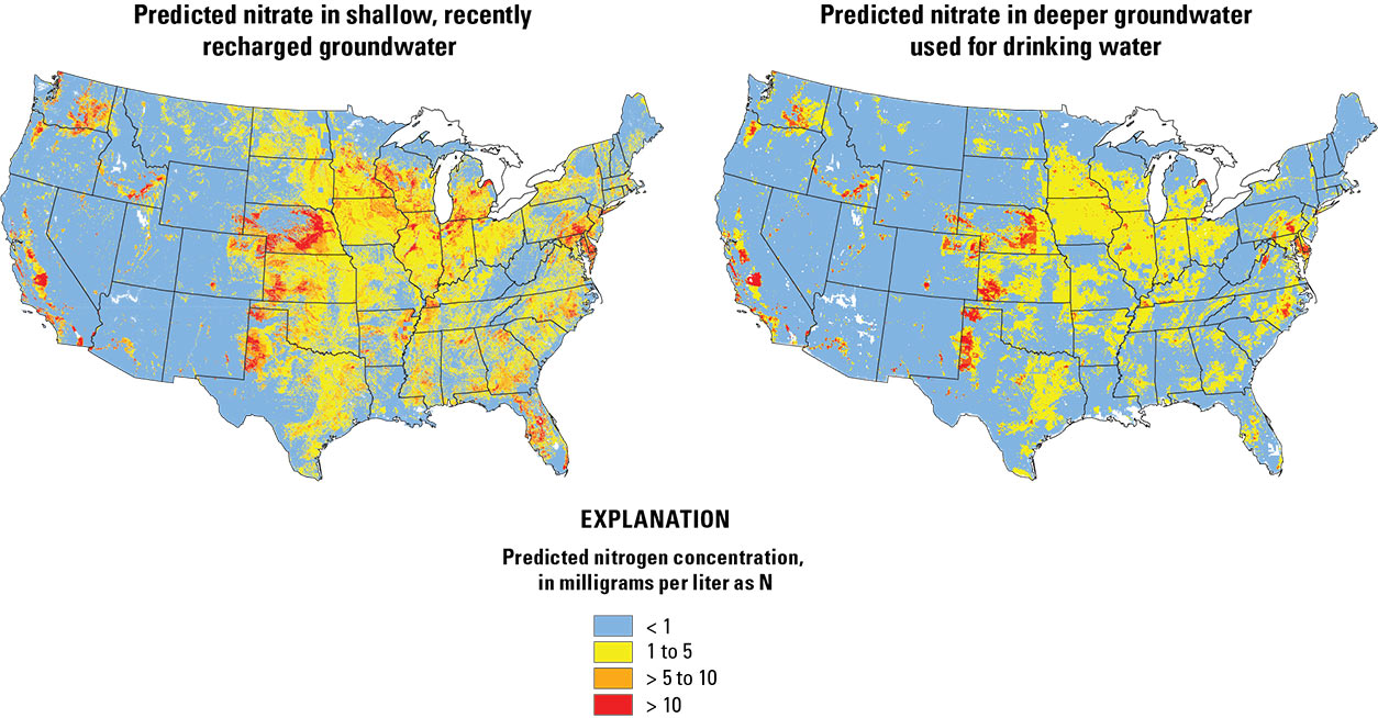 nitrate concentrations in groundwater in the U.S.