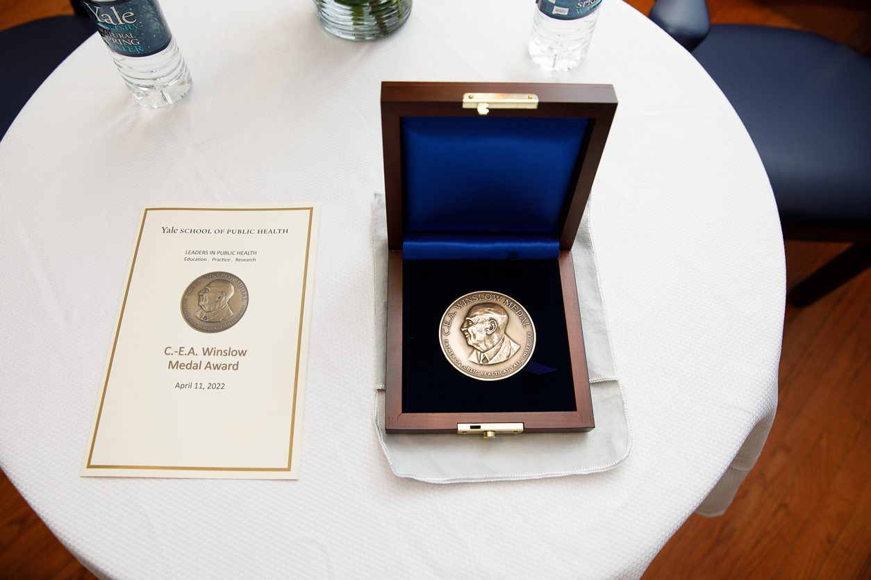 Winslow Medal and event program honoring Dr. Birnbaum