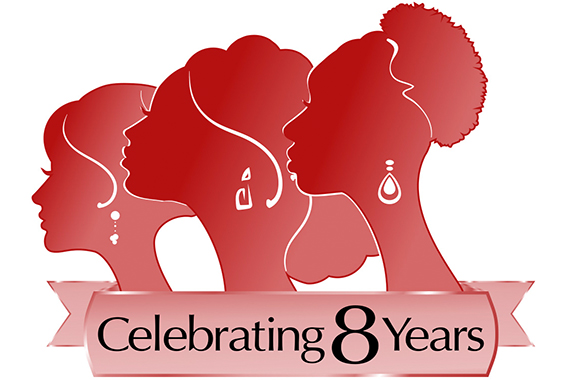 Illustration of women with the words Celebrating 8 Years