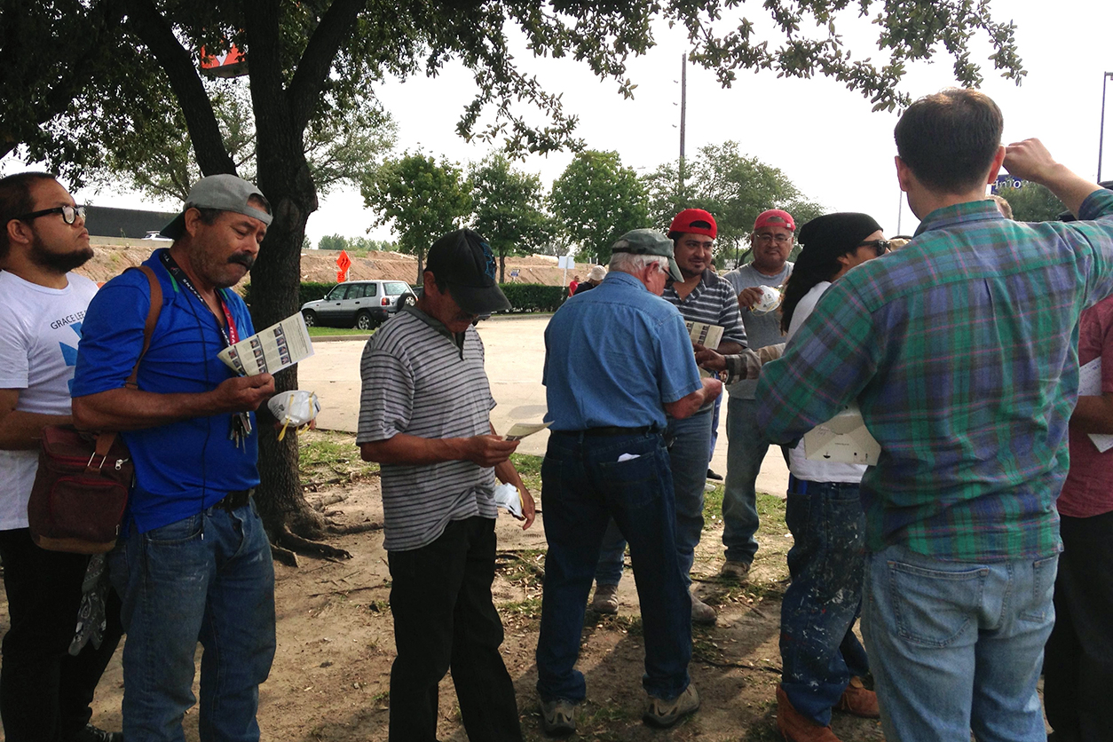 Day laborers are trained by trainers from WTP grantee organizations following Hurricane Harvey in Texas