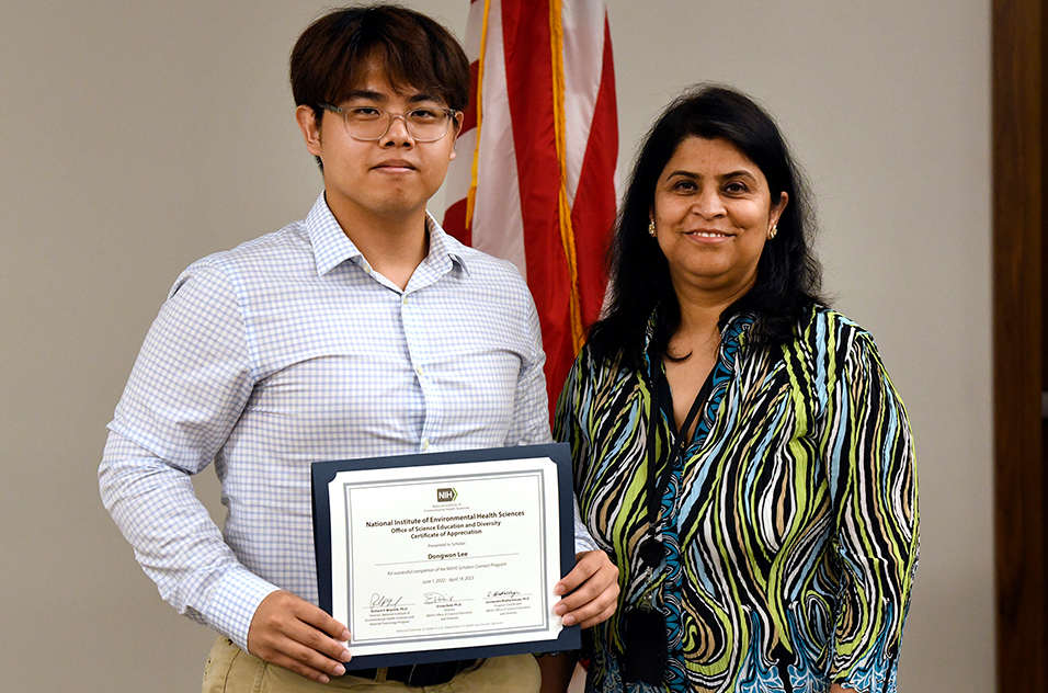 NSCP scholar Dongwon Lee, left, and Bhattacharjee, right.