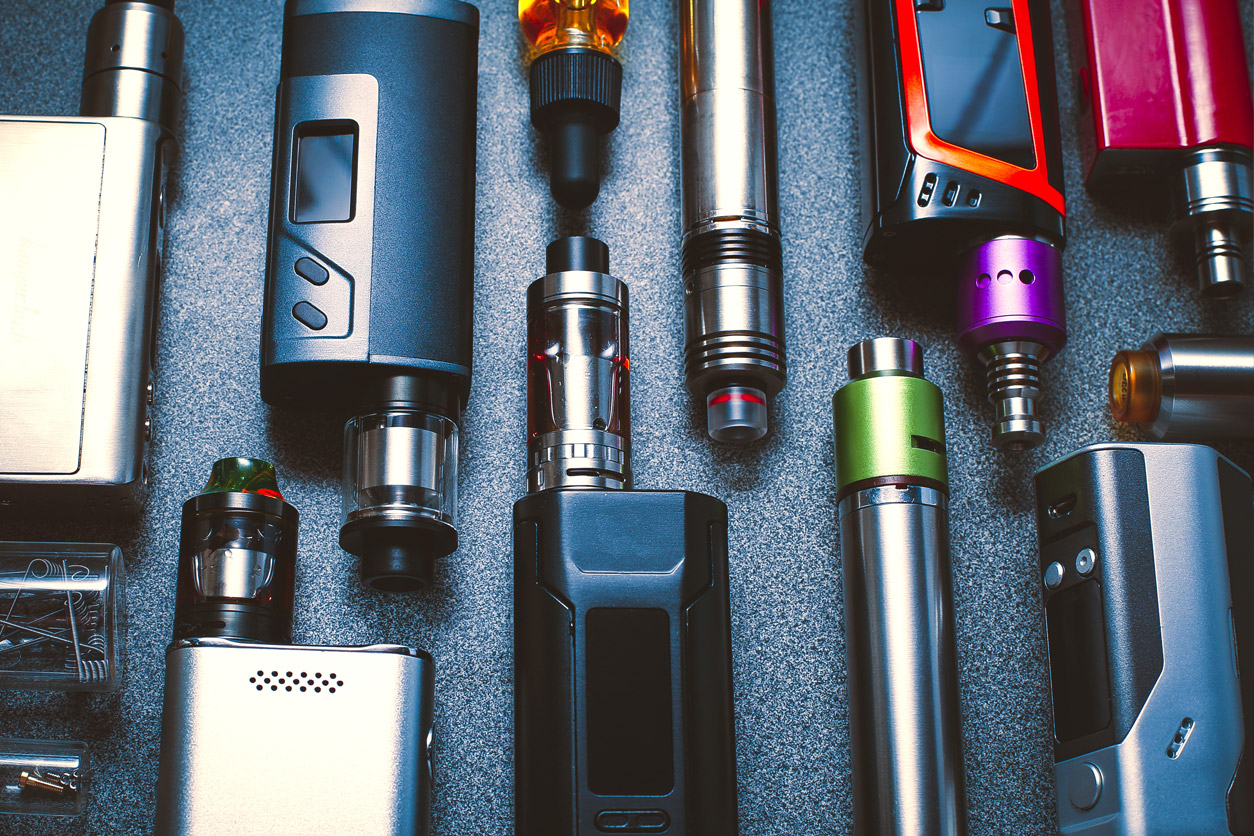 various vapes and e-cigarettes