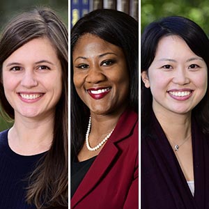 From left, Kelly Ferguson, Ph.D., Chandra Jackson, Ph.D., and Shanshan Zhao, Ph.D.