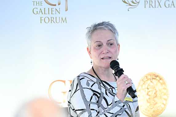 Gwen Collman, Ph.D., represented NIH at the 2023 Galien Forum Oct. 26. 