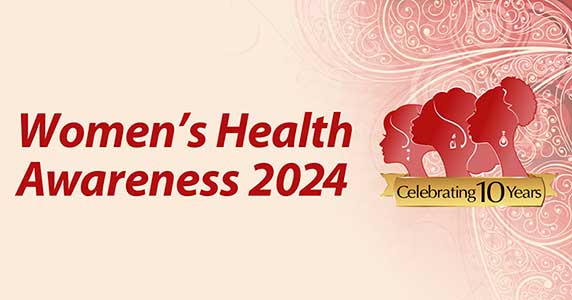 Women's Health Awareness 2024 logo, celebrating 10 years