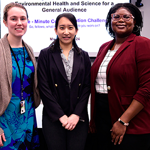 From left, Ginna Doss, Yu-Ying Chen, Ph.D., and Uchechukwu Chimeh
