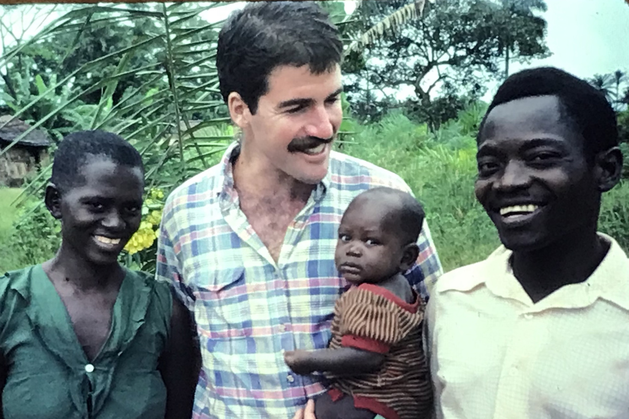 Peter Kilmarx with local family in Democratic Republic of Congo