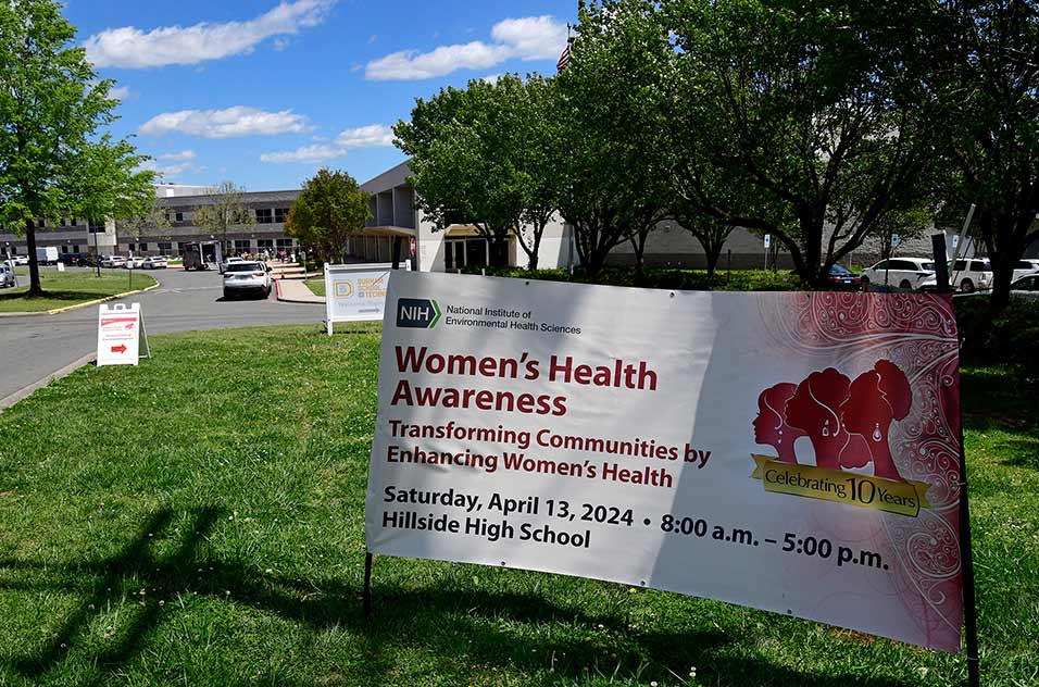WHA Conference banner outside Hillside High School in Durham, NC.