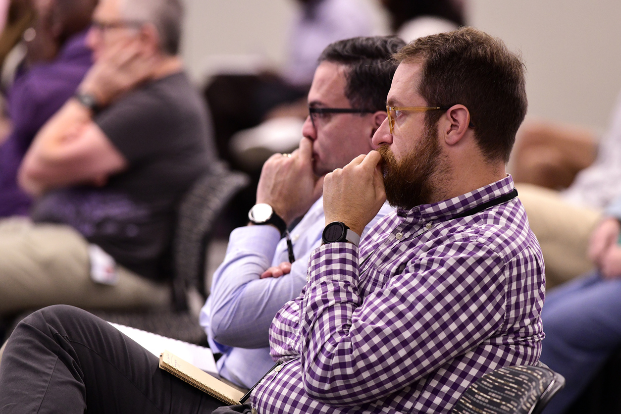 Audience members at lecture