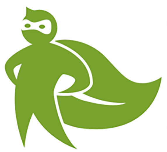 Green superhero mascot