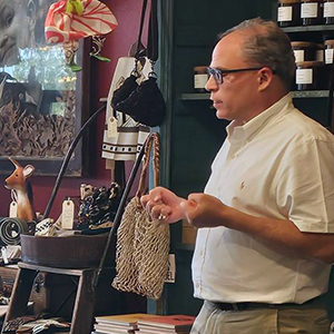 Alejandro Comellas, M.D., University of Iowa, explained precision medicine during an October science café at Fuel Art and Espresso in Mt. Vernon, Iowa. 