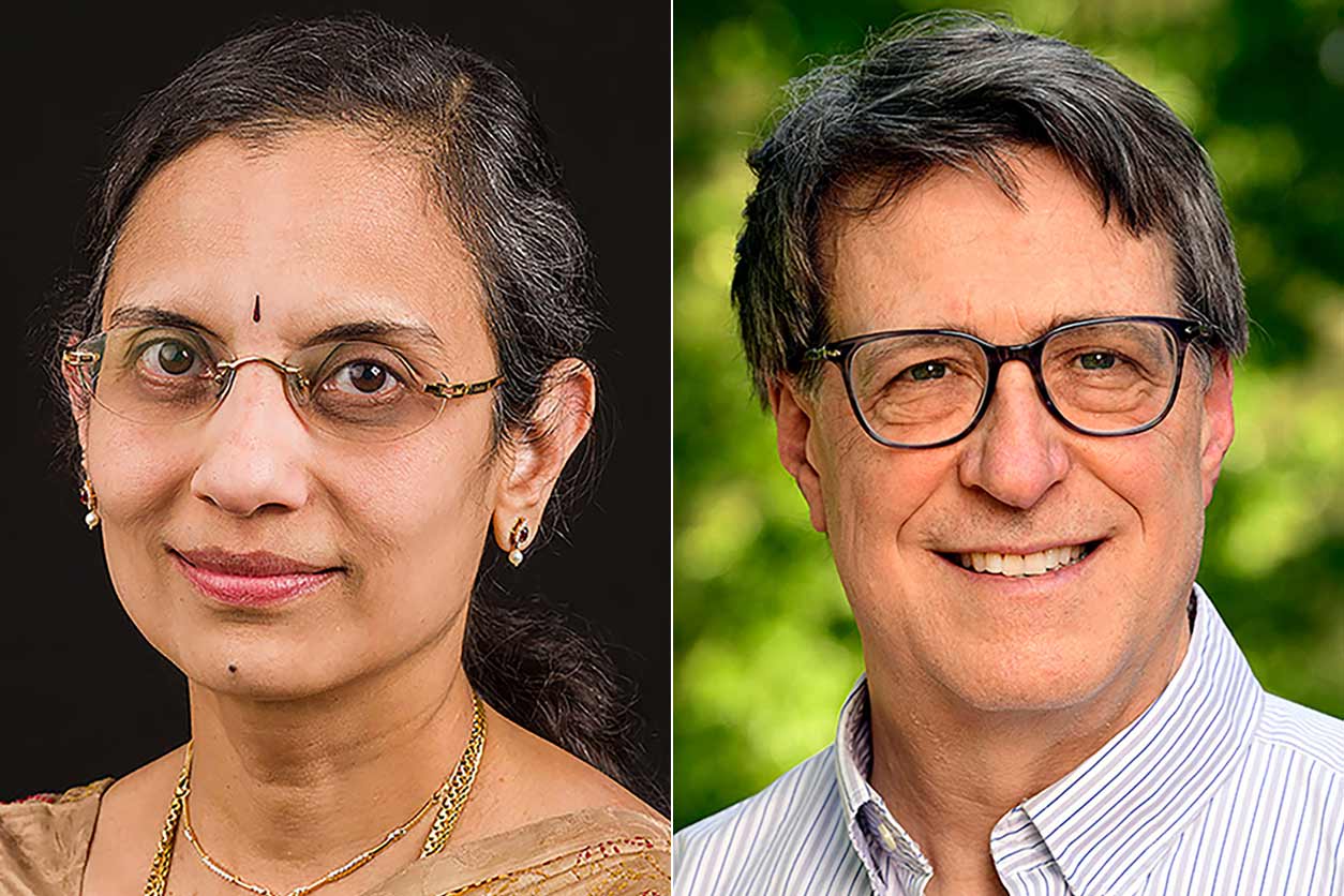 Editor-in-Chief Kalpana Balakrishnan, Ph.D., left, andEHP Editor-in-Chief Joel Kaufman, M.D., right