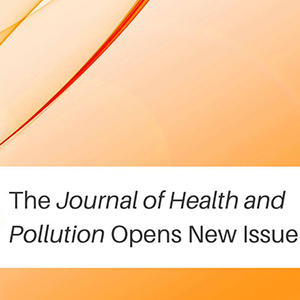 The Journal of Health and Pollution opens new issue next to JHP logo, written on an orange background