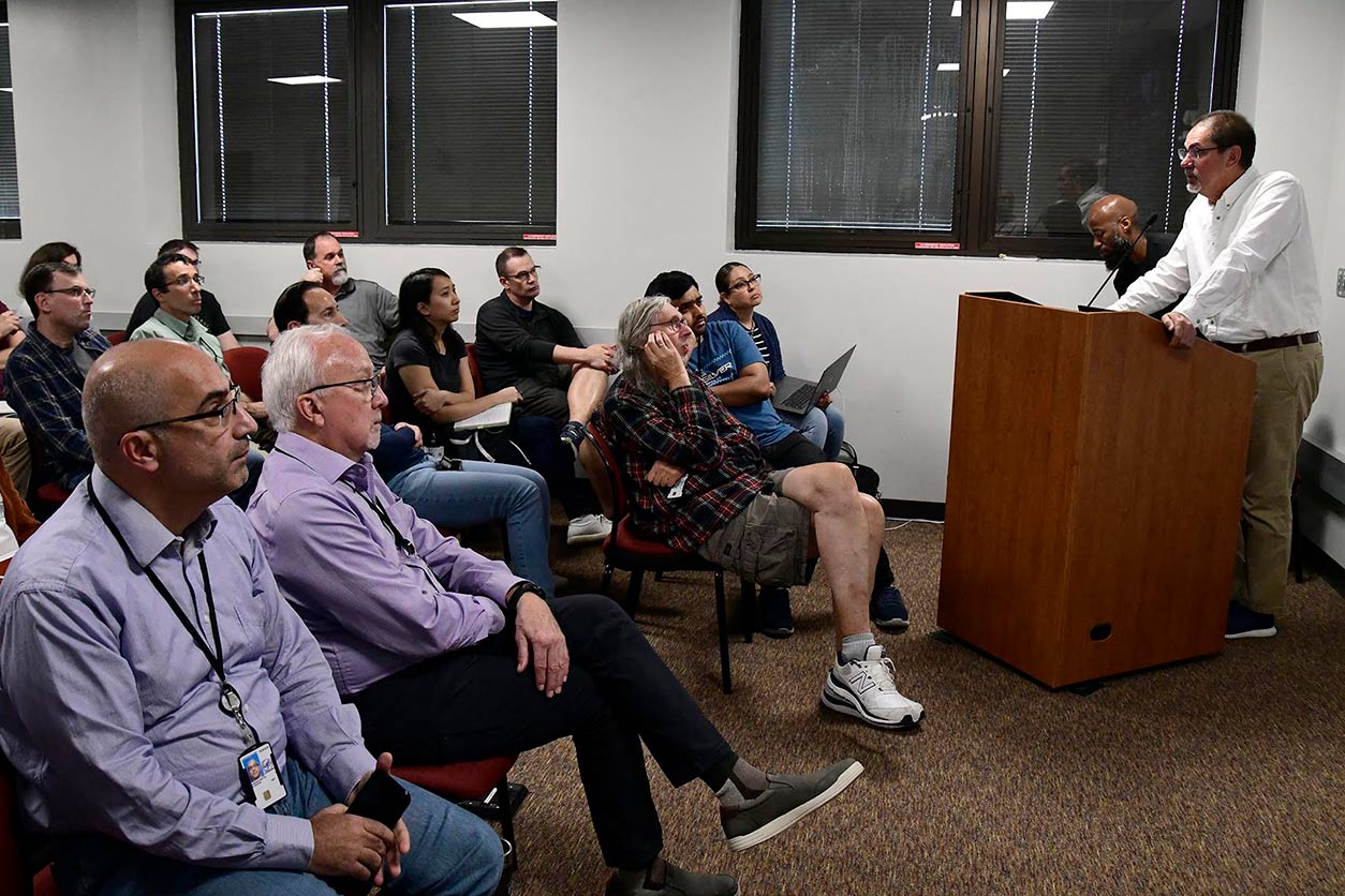 Attendees listen closely to Wade’s in-depth presentation on diet, epigenetic changes, and disease risk, which inspired robust discussion during the Q&A session. (Photo courtesy of Steve McCaw / NIEHS)