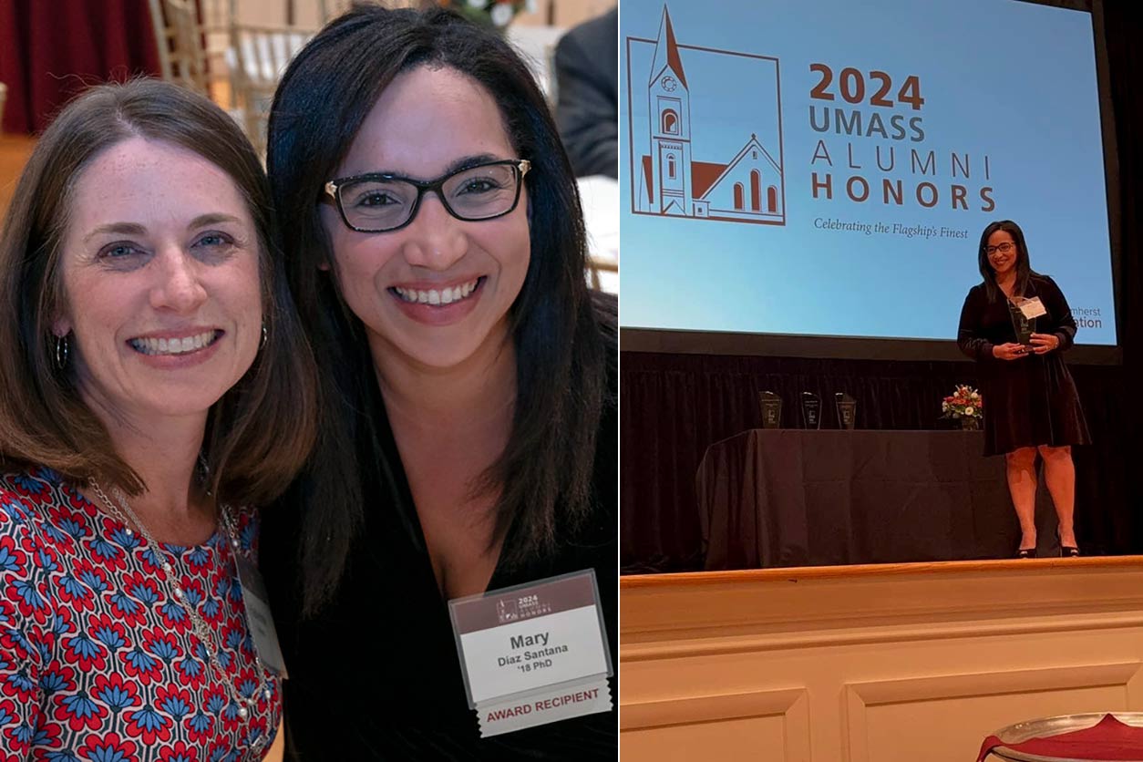 Katherine Reeves, Ph.D., left, and Mary Díaz Santana, Ph.D., right and far right