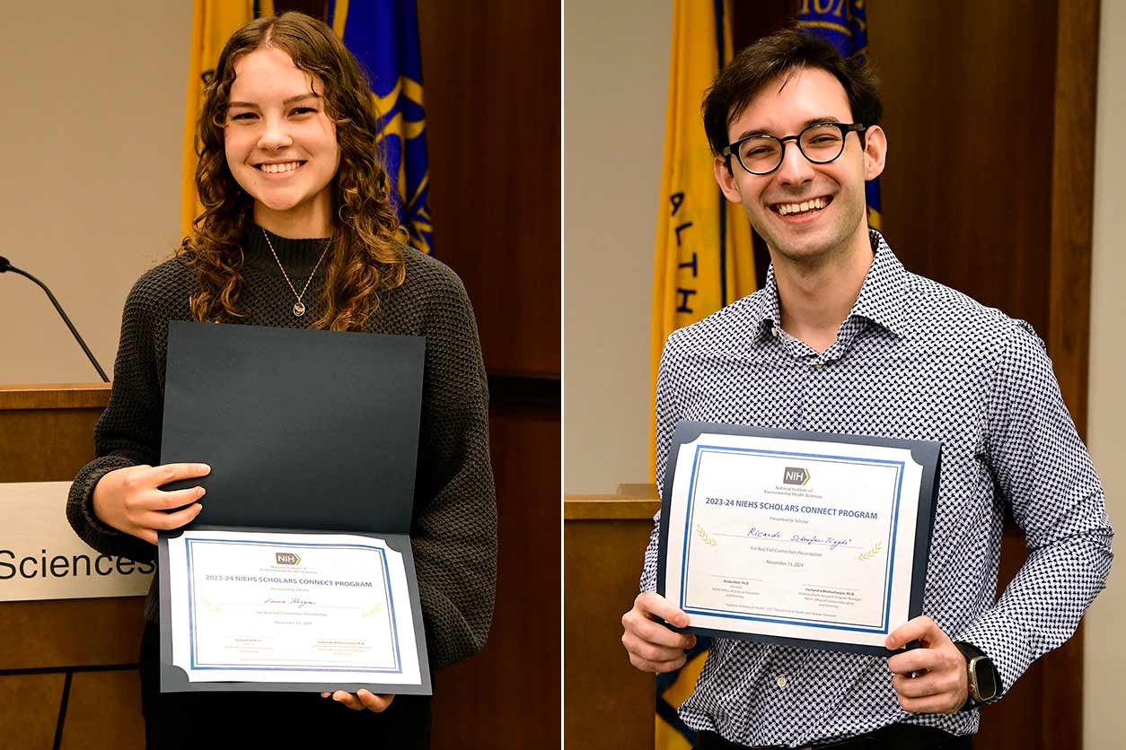 Emma Morgan, left, and Ricardo Scheufen-Tieghi, right