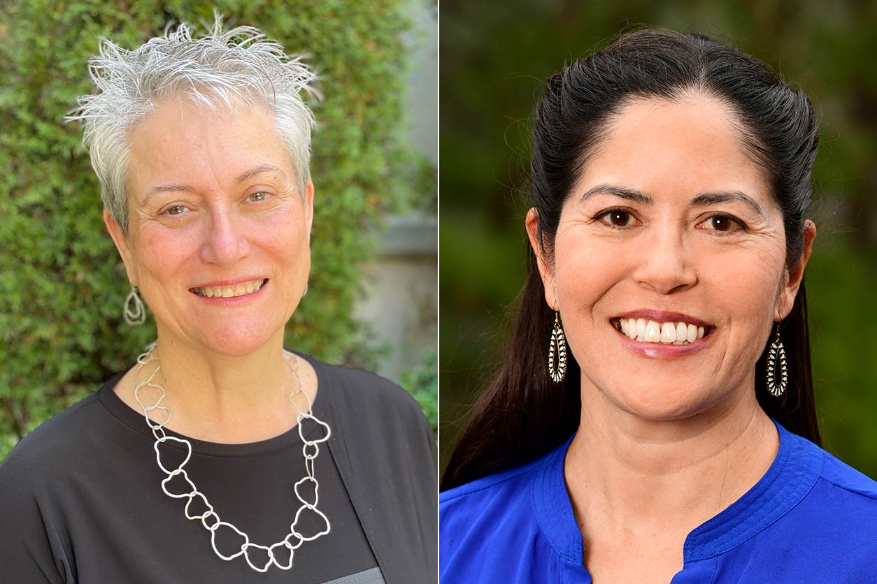 Gwen Collman, Ph.D., left, and Ashlinn Quinn, Ph.D., right