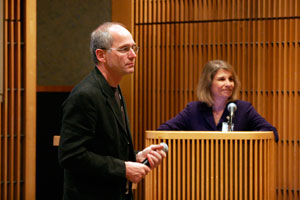 Chris Portier, Ph.D., moderated the Q&A portion of the lecture